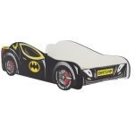 Lit complet enfant lit voiture de course pour enfants - batcar - 80 x 160 cm - noir - avec sommier et ...