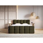 Lit continental - cloudy - 180x200 cm - en bouclette vert olive
