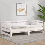 Lit coulissant - vidaxl - blanc - bois massif - 2x(80x200)cm