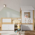 Lit denfant 90 x 200 cm avec toit et fenêtre lit maison enfant demi - haut avec 4 tiroirs et escalier ... Lit denfant 90 x 200 cm avec toit et fenêtre lit maison enfant demi - haut avec 4 tiroirs et escalier ...