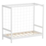 Lit denfant ml - design 70x140 cm blanc en bois de pin avec but de football et sommier � lattes