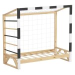 Lit denfant ml - design 70x140 cm naturel beige bois de pin avec but de football et sommier  lattes