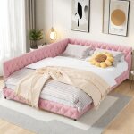Lit double 140x190 cm lit plat avec dossier moelleux sommier  lattes usb et led cadre de lit fille 140x200 ...