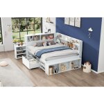 Lit double 140x200 cm avec sommier  lattes cadre de lit adulte avec tiroirs lit coffre rembourr lit ...