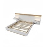 Lit double 140x200cm sans matelas avec 2 tables nuit led et prise usb c ensemble chambre chêne sonoma ... Lit double 140x200cm sans matelas avec 2 tables nuit led et prise usb c ensemble chambre chêne sonoma ...