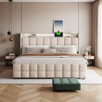Lit double 160x200 avec rangement intégré et led rgb - coffre 4 tiroirs design scandinave & usb pour ... Lit double 160x200 avec rangement intégré et led rgb - coffre 4 tiroirs design scandinave & usb pour ...