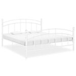 Lit double 2 personnes cadre de lit blanc mtal 160x200 cmsans matelas adulte16736757