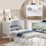 Lit double 90x200 cm lit pliant avec sommier  lattes - blanc