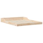 Lit double bois - kenneth - structure de lit - 2 personnes - marron 160x220 cm - bois massif en pin ll8286 ...