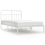 Cadre de lit double - vidaxl - 120x190 cm - m�tal blanc - 2 places - design classique