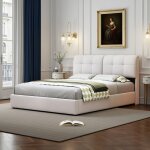 Lit double capitonn� 160x200 en velours gris lit coffre avec rangement et t�te de lit led ouverture facile ...