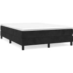 Chic lit double 2 personnes sommier  lattes de lit noir 140x200 cm velours design60717
