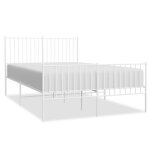 Lit double contemporain cadre de lit m�tal sans matelas et pied de lit blanc 140x190 cm - 2 places sp6086bed67 ...
