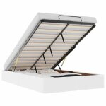 Lit double contemporain cadre de lit ottoman sans matelas blanc 120x190 cm similicuir - 2 places sp20527bed840 ...