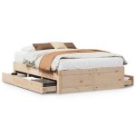 Lit double contemporain cadre de lit sans matelas avec tiroirs 140x190 cm bois de pin - 2 places sp15065bed995 ... Lit double contemporain cadre de lit sans matelas avec tiroirs 140x190 cm bois de pin - 2 places sp15065bed995 ...