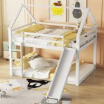 Lit double lit denfant lit de maison lit superpos� avec toboggan et �chelle chambre denfant lit superpos� ...