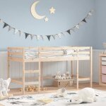 Lit double / lit mezzanine - 2 place - structure de lit - denfants - sans matelas - avec chelle 90x190 ...