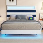 Lit double rembourré 160x200 cm en velours lit adulte lit suspendu sommier à lattes et tête de lit avec ... Lit double rembourré 160x200 cm en velours lit adulte lit suspendu sommier à lattes et tête de lit avec ...