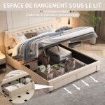 Lit double rembourr� 180 x 200 cm avec 2 tiroirs et espace de rangement hydraulique lit coffre avec sommier ...