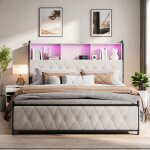 Lit 180x200 cm avec sommier led et usb 4 tiroirs lit double 180x200 avec tte de lit rangement velours ...
