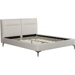 Lit double en tissu design moritz - 180 x 200 cm - beige