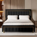 Lit double - vlyon - 160 x 200 cm - sommier  lattes - structure de lit avec tte de lit - espace de ...