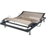 Sommier électrique s50 mono - lattes bois - réglage fermeté zone lombaires - 140x190 - gris Sommier électrique s50 mono - lattes bois - réglage fermeté zone lombaires - 140x190 - gris
