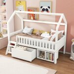 Lit enfant 200 x 90 cm avec tiroir et compartiment de rangement pour garçons et filles avec barrières ... Lit enfant 200 x 90 cm avec tiroir et compartiment de rangement pour garçons et filles avec barrières ...