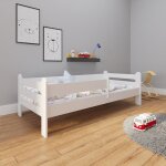 Lit enfant 200x90 cm en bois avec sommier - barri�re de lit inclus - lit simple fille gar�on - style ...