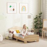 Lit enfant 70x140 cm avec barri�re de s�curit� sommier � lattes inclus lit simple forme dours pour gar�ons ...