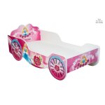 Lit enfant 70x140 cm - lit simple fille - avec sommier � lattes - lit cal�che - motif princesse - rose ...