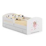 Lit enfant 80x160 cm - matelas inclus - lit simple avec tiroir de rangement et barrière de lit - structure ... Lit enfant 80x160 cm - matelas inclus - lit simple avec tiroir de rangement et barrière de lit - structure ...