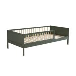 Lit enfant 90 x 190 cm pin naturel sommier � lattes inclus vert - elio