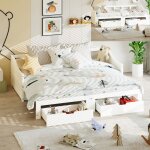 Lit enfant 90 x 200 cm en bois massif avec 2 tiroirs canap lit lit banquette lit gigogne 90 x 200 cm ...