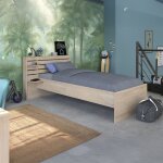 Lit enfant 90x190 / 200 chevets inclus coloris bois naturel clem - bois naturel - fabriqu� en france ...