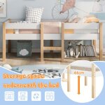 Lit enfant 90x190 cm avec protection anti - chute lit mi hauteur pin massif lit simple blanc et couleur ...