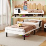 Lit enfant 90x200 cm ? lit simple ? lit bois avec sommier ? lit gar�on / lit fille ? t�te de lit avec ...