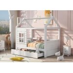 Lit enfant 90x200 cm avec fenêtre anti - chute et tiroirs lit enfant en bois massif avec sommier à lattes ... Lit enfant 90x200 cm avec fenêtre anti - chute et tiroirs lit enfant en bois massif avec sommier à lattes ...