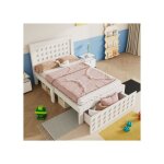 Lit enfant en bois 90x190 cm - design cratif en blocs - avec tiroirs et espace de rangement sous le ...