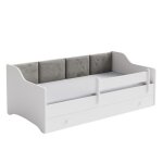 Lit enfant eryk 80x160 avec panneaux rembourr�s avec matelas + sommier + tiroir