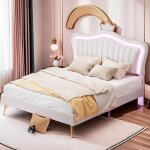 Lit enfant fille 140x200 cm avec sommier  lattes lit princesse avec tte de lit en forme de couronne ...
