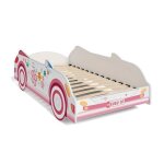 Lit pour enfant fille voiture rose 160x80 avec sommier Lit pour enfant fille voiture rose 160x80 avec sommier