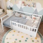Lit enfant - kodise - 140x190 cm - bois massif - barri�res de s�curit� - sommier � lattes