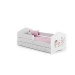 Lit enfant licorne , tiroir , matelas et barrière de protection , taille 140x70 Lit enfant licorne , tiroir , matelas et barrière de protection , taille 140x70
