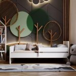 Lit enfant 140x70 cm avec sommier ? lit junior s�curis� ? structure solide ? sans matelas ? blanc
