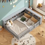 Lit enfant rembourr� 140 x 200 cm avec port usb cadre de lit adulte avec sommier � lattes lit double ...