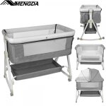 Lit pour enfant  roulettes - lit bb berceau - mengda - hauteur rglable - avec panier de rangement ...