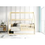 Lit enfant smart 2 cabane 80x160 avec sommier à lattes et coffre sous le lit (bois) Lit enfant smart 2 cabane 80x160 avec sommier à lattes et coffre sous le lit (bois)