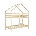 Lit enfant superpos� cabane 90 x 190 cm pin naturel roya