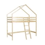 (lit enfant mezzanine cabane 90 x 190 cm pin naturel roya